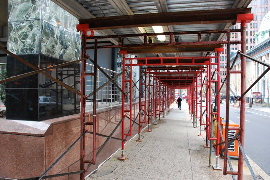 sidewalk shed and scaffolding