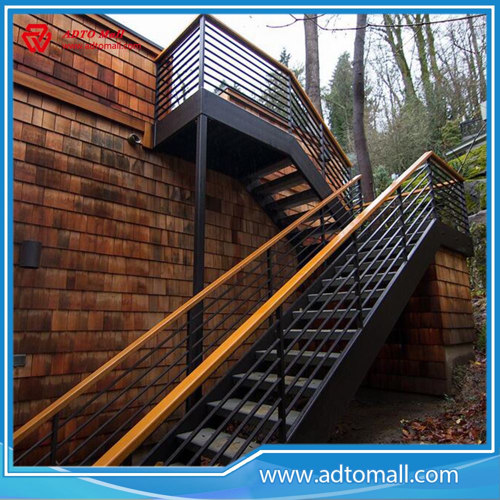 Outdoor Straight Iron Stairs, Prefab Stairs Outdoors