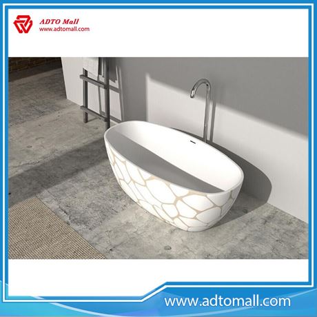Picture of Freestanding White Solid Surface Acrylic Bathtub